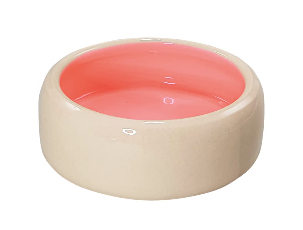 Nobby Rodent Ceramic Feeding Trough, Salmon, Diameter 16.5 cm, 0.75 L, Pack of 1