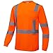 3C Products ST4000, ANSI/ISEA Class 3, Men’s High Vis Long Sleeve Safety T-Shirt, UV Protection, Reflective, Neon Orange,2XL