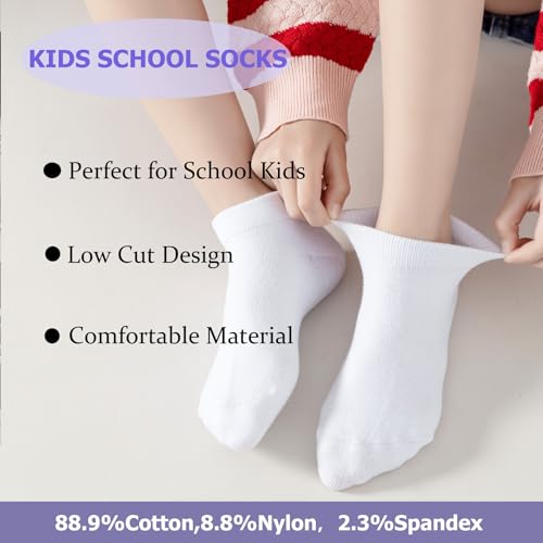 Girls Seamless Socks Low Cut Ankle Socks Boys Kids No Show White Cotton Sock2