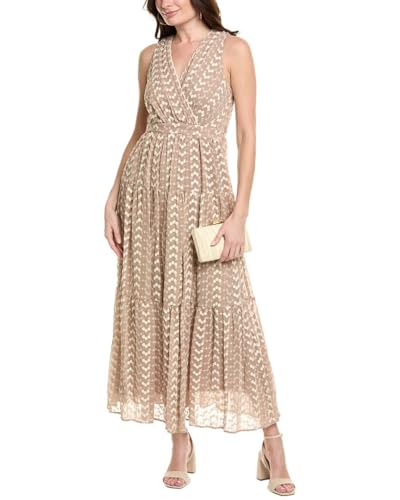Robe longue col en V effet portefeuille pour affiner la silhouette sans serrer la taille