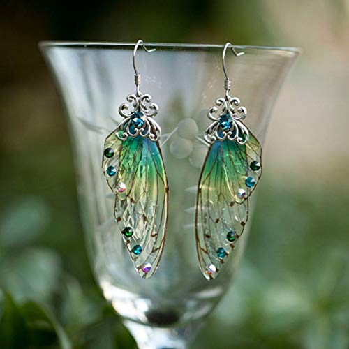 Eleglent 3D Retro Boho Ohrringe Niedliche Schmetterlings-Tierohrringe In Dreidimensionaler Form Crescent Beads Quaste Baumeln Ohrringe Lang HäNgend Perlen Lang Ornamente Weiß GrüN Tropfen OhrhäNger Cover