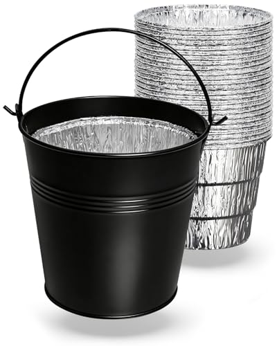 Matchwaves Grease Bucket HDW152 with 15 Pack Drip Bucket Liners for Traeger BAC407 Drip Tray & Drip Pan Liners Replacement for Traeger Pit Boss Z Grills & Oklahoma Joes