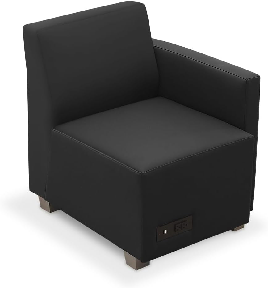 NBF Ergonomic Armless Office Lounge Chair - Office Guest Chairs for Conference Room - Reception Chairs with Silver Legs and Williamsburg Polyurethane, 25.25" W, Grey