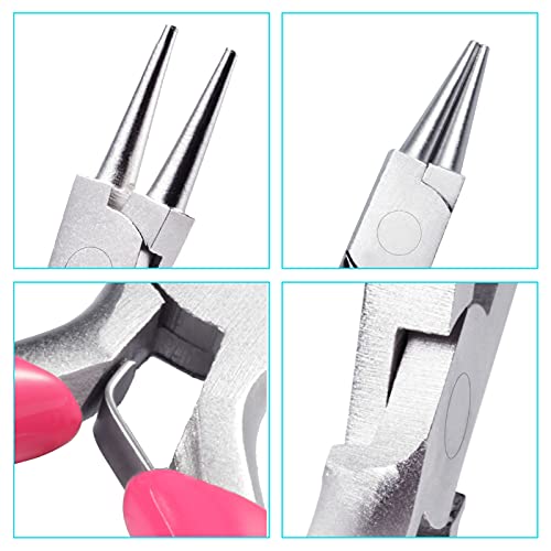 SPEEDWOX Mini-Rundzange, 7,6 cm Drahtschlaufenzange mit pinkem PVC-Griff, Schmuckzange für Perlenstickerei, Schmuckherstellung, Drahtwicklung, Bastelzubehör – Bild 4