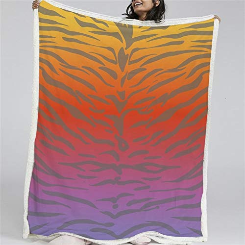 Blanket Bett Decke Mode Weiche Decke Mikrofaser Bettwäsche Lila, Rot, Gelb Decke 150x200 3D Animal (Color : 1, Size : 150cmx200cm)
