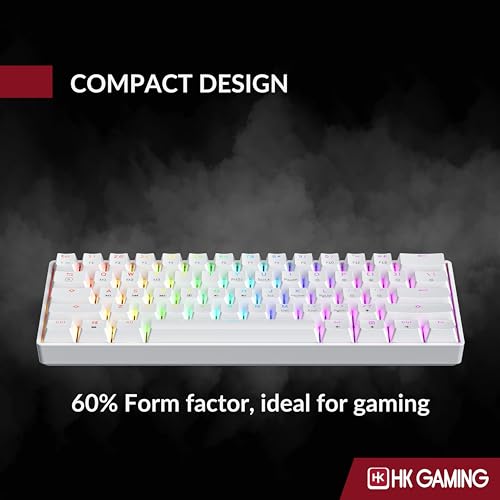Image of HK GAMING GK61 SE 60% | Mechanical Gaming Keyboard | 61 Keys Multi Color RGB LED Backlit for PC /Mac Gamer | US Layout (White, Mechanical Blue)
