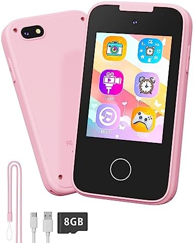 shiningstone Kids Toddler Toy Phone for Girls Boys Age 3-6, MP3 Music Player with Dual Camera, Kids Phone for Girls 3 4 5 6 7 Year Old, Best Christmas Birthday Gifts for Kids(Pink)