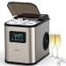 Produktbild Eiswürfelbereiter Edelstahl,13kg,24Stunden,Eiswürfelmacher Klein, mit LED-Anzeige und 2L Wassertank,Selbstreinigungsfunktion,2 Eiswürfelgrößen,Eismaschine mit Eisschaufel und Korb,für Party,Büro