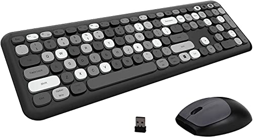 DD Black keyboard and mouse wireless,USB 110 Keys Compact Full Size Wireless Colorful Keyboard and Mouse Set, 2.4Ghz Noise-reducing Ultra-Quiet Keys, Ultra-Thin Design，for Windows, PC, Laptop, Desktop