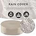 ReeQuo 31.5 Inch Round Propane Fire Pit Table - Concrete Round Fire Bowl 50,000 BTU Natural Gas Firepit Burner with Steel Lid, Lava Rocks, Waterproof Cover for Outside Patio, Backyard, Party