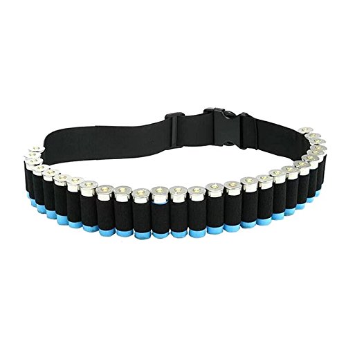 FIRECLUB Shotgun Shell Bandolier Belt 12/20 Gauge Ammo Holder for Tactical Military Hunting (29 Rounds, 140cm) (Black)