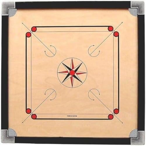 MITRAM 28x28 Inch Premium Wooden Carrom Board Game Set with Striker Coins - Classic Tabletop Family Board Game - Smooth Playing Surface for Kids & Adults