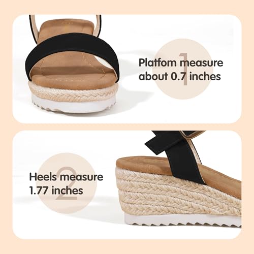Image of PANDNAINJIA Girls Sandals Wedge Platform Heels Dress Shoes
