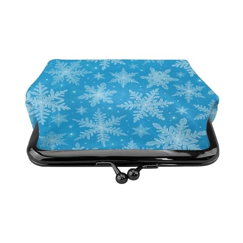 Pu Leather Buckle Coin Purse Snowflake Pattern Girls Kiss-Lock Change Purse Wallets2