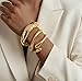 GoldGifts Chunky Gold Bangle Bracelets Stack for Women Non Tarnish, Thick 14k Gold Plated Big Stackable Bangles Set, Trendy Large Statement Stacked Cuff Bracelet Fashion Jewelry Gifts