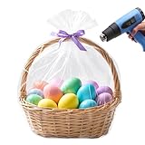Morepack Clear Cello/Cellophane Basket Bags for Gift Wrap, 24x30inch (10 Pack)