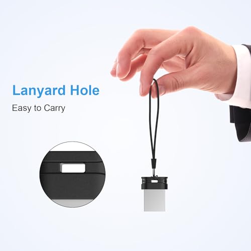 Image of RAOYI 2 Pack 64GB USB 3.0 Flash Drive, Mini Fit USB Stick Ultra Slim Thumb Drive Jump Drive Zip Drive Pen Drive with Lanyard-Black
