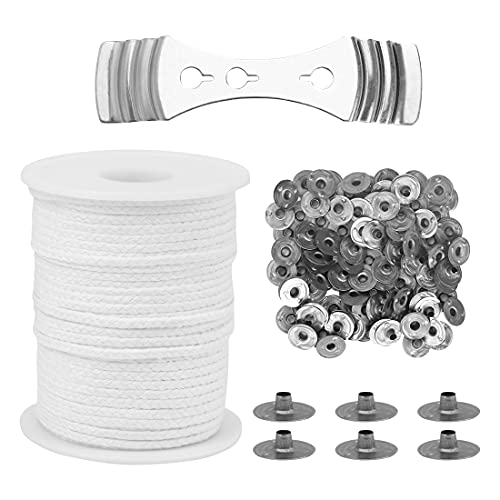 Zaloife Mèches de Bougie, 61M Bougie Mèches, Mèche Bougie, Mèche à Bougie, Mèche de Bougie Naturelle Coton, Mèches de Bougie pour Faire des Bougies, Mèche de Bougie en Coton Tressé Cover