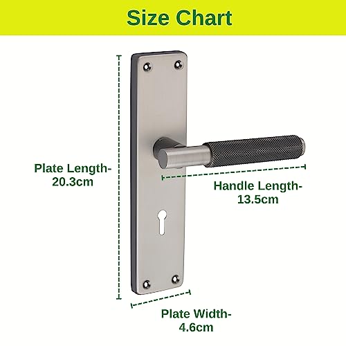 Image of Atom 8 Inch Heavy Duty Mortise Door Lock for Bedroom, Living Room, Main Door, Black-Silver Finish | 3 Keys | 6 Lever Double Stage Lockset for House Hotel Office (MIA-D-KY)