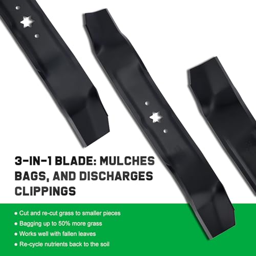 Image of Grasscool 942-0610A Mulching Blades for Bolens Cub Cadet Troy Bilt Huskee LT3800 MTD Murray 38 inch Deck Lawn Mower Replace for 742-0610 742-0610A 942-0610 (2 Pack)