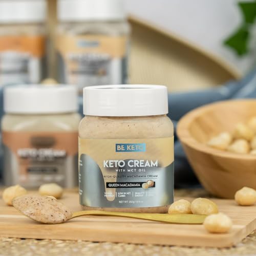BeKeto Keto Cream Queen Macadamia mit MCT Öl pflanzlicher Aufstrich für vegane | Keto freundliche Lebensmittel | glutenfrei 250g