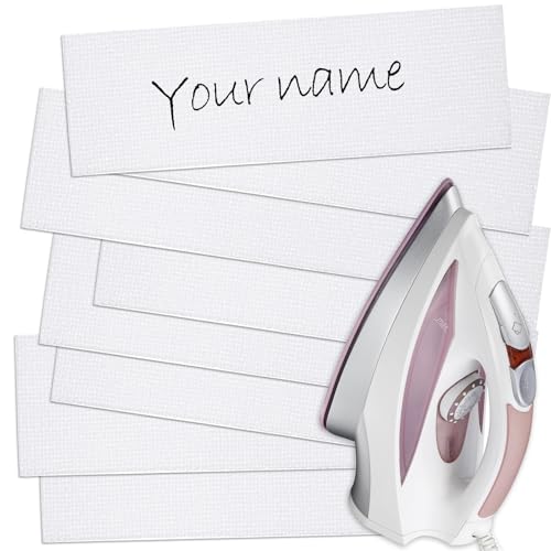 Outus 60 Pieces Iron on Fabric Name Labels for Clothing