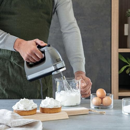 Miniatura 7 de Kitchenaid Batidora De Varillas De 9 Velocidades - Indicator Led - 4 Accesorios Que Ahorran Lavavajillas Y Bolsa - Batidora De Reposteriá - Silencioso - 85 W - Plateado