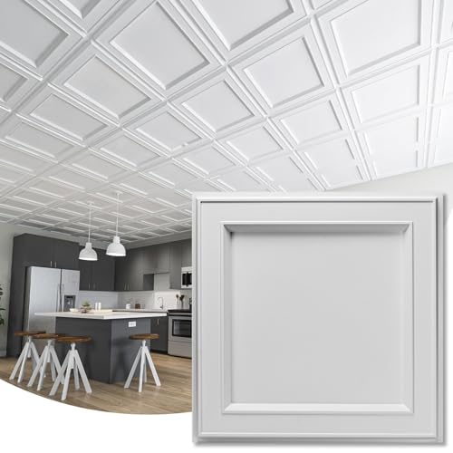 Azulejos de techo de estilo vintage blanco WOWSTAR paneles de alta densidad texturizados 3D