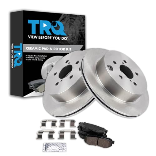 Image of TRQ Rear Brake Pad and Rotor Set Ceramic Compatible with 2014-2018 Subaru Forester