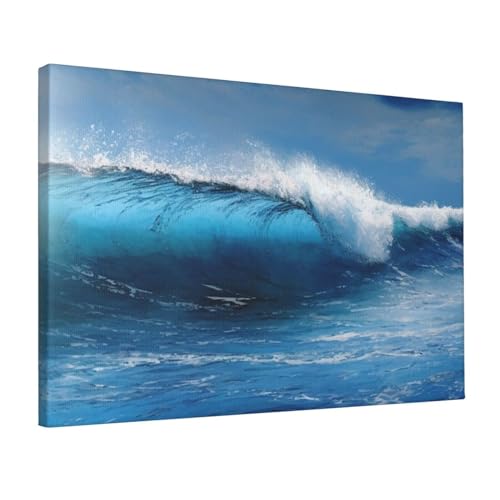 Paysage marin en impression sur toile bleue pour créer un salon zen et cosy
