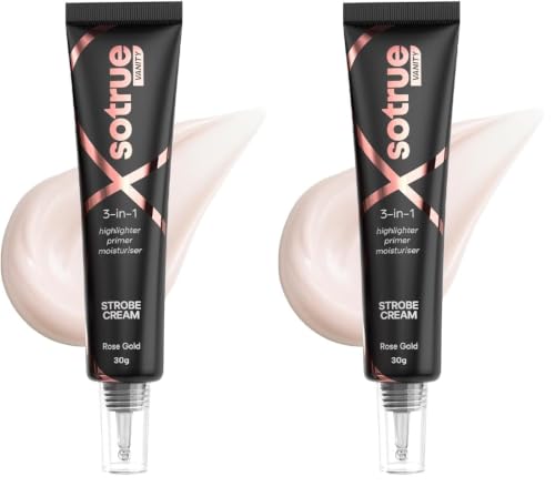 Image of Sotrue Strobe Cream Rose Gold, 30g | Primer, Highlighter & Moisturizer | 3 in 1 Illuminating Makeup Base | Japanese Sakura & Hyaluronic Acid | Dewy Glazed Instant Glow (Pack of 2)