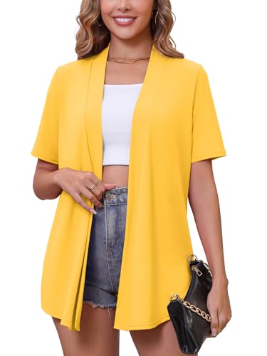 Image of Women's Lightweight Open Front Cardigans Casual Soft Drape Spring Summer Fall Cardigan S-3XL