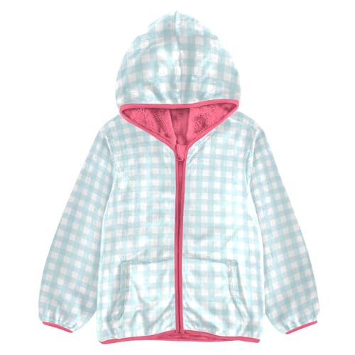 Gingham Blue Plaid Boy Fleece Jacket
