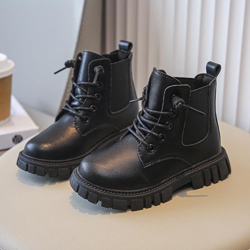Girls Ankle Boots Side Zipper Lace Up Combat Shoes Fashion Patchwork Short Boots Fall Winter Trendy Chelsea Booties2