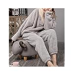 Jenkoon Winter Warm Pajamas For Women Coral Fleece Pajamas Set Flannel Sleepwear 2 Piece Loungewear - Image 2