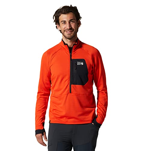 Mountain Hardwear Herren Polartec Power Grid Half Zip Jacket Fleecejacke, State Orange, Medium Cover