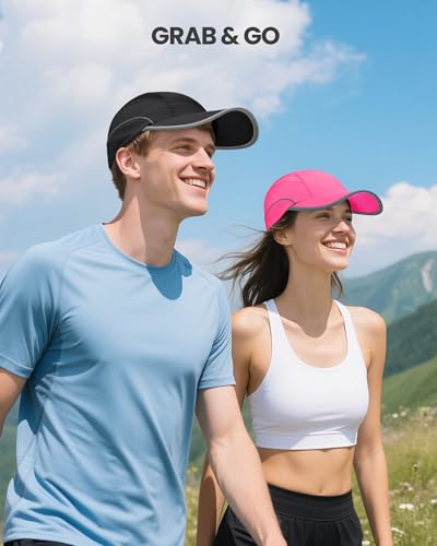 Image of GXCROR Quick-Dry Running Hat for Men & Women - UPF 50+ Breathable Mesh, Reflective Sports Cap for Outdoor, Hiking