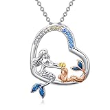 💕Meerjungfrau Halskette - Ich liebe dich für immer🧜🏻‍♀️Wunderschöner Meerjungfrauenanhänger aus Sterlingsilber und Zirkon. Die Meerjungfrau ist ein Symbol für Schönheit, Eleganz und Hoffnung. Egal wo Sie sind, verwenden Sie schönen Schmuck, um Ihre Liebe zu Ihrer Mutter auszudrücken, die Liebe zwischen Mutter und Tochter ist für immer von.