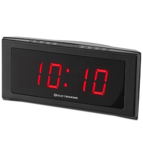 Electrohome 1.8 inch Jumbo LED Alarm Clock Radio with Battery Backup