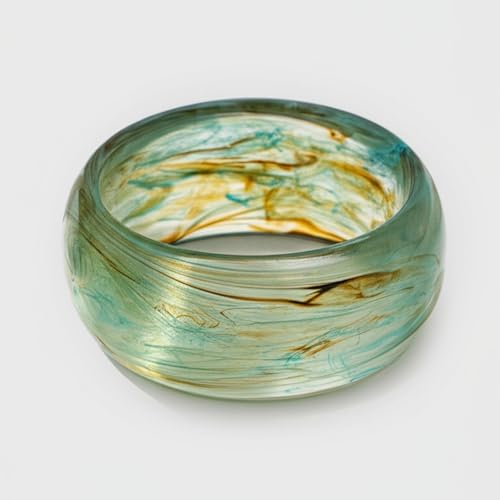 Image of 1Pc Resin Wide Round Bangle Bracelets Minimalist Jewelry for Women Geometric Bohemian Colorful Wrap Bracelet Elegant Round Acrylic Holiady Chunky Thick Bracelet