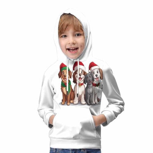 Sweat à capuche imprimé 3D chiots vêtement enfant 6-15 ans confortable