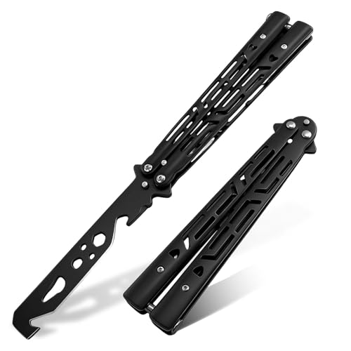 ZIJANG Couteau Papillon, Non Affûté Couteau Papillon Entrainement, Matériau en Acier Inoxydable, pour la Pratique du Lancer de Couteaux et à des Fins Récréatives