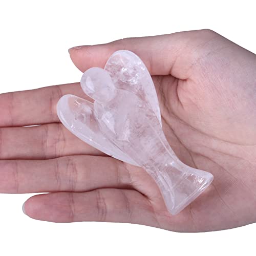 KYEYGWO 7.5 cm Rock Crystal Gemstone Angel Figurine - Image 2
