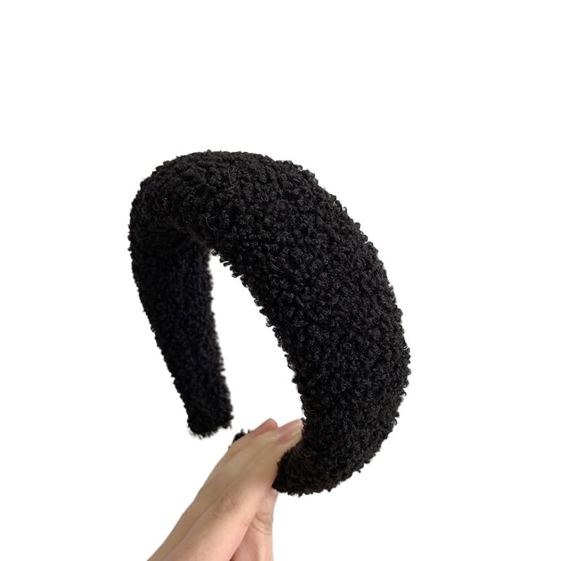 Thickened Lamb Wool Hair Band Headwear For All Hair Types(black)
