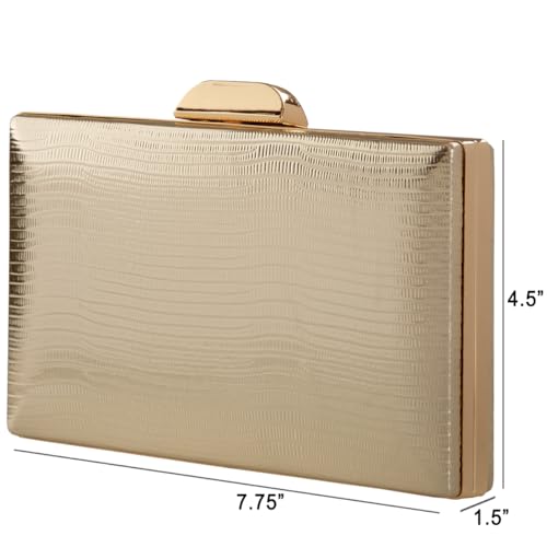Image of JNB Women's Metallic Material Hard Case Evening Party Clutch