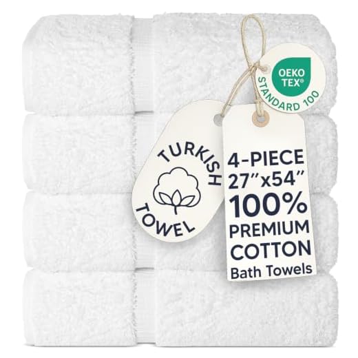 Chakir Turkish Linens Turkish Cotton Luxury Hotel & Spa Bath Towel, Bath Towel - Set of 4, White