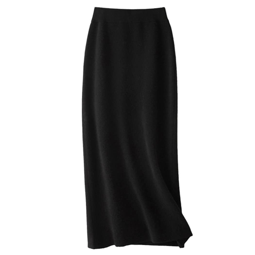 FULBHPRINT Primavera Autunno Donne Gonne 100% Cashmere Vita Alta Lavorato A Maglia Fianchi Gonne Alla Moda Signora Lunghe A-Line Gonne