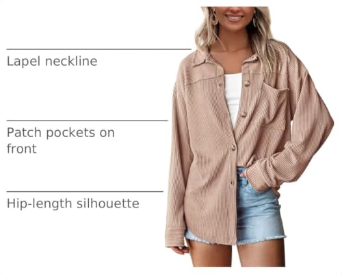 Image of PRETTYGARDEN Women's Textured Oversized Button Down Shirts