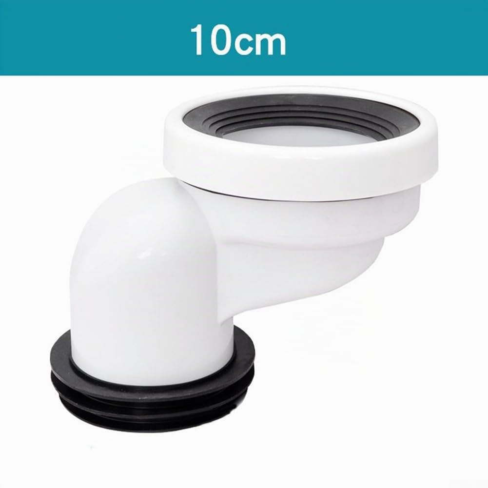 Connecteur de cuvette de WC décalé de 20 mm, 50 mm, 100 mm, connecteur droit de 20 mm, connecteur de cuvette de toilettes décalé en PVC désaligné pour cuvette de toilettes (100 mm)