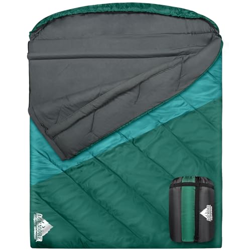 AGEMORE Double Sleeping Bag for Adults, Queen Size 2 Person...